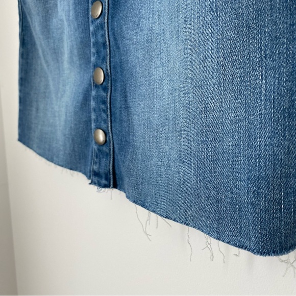 Abercrombie Snap Button Front Denim Mini Skirt - Picture 3 of 4